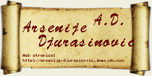 Arsenije Đurašinović vizit kartica